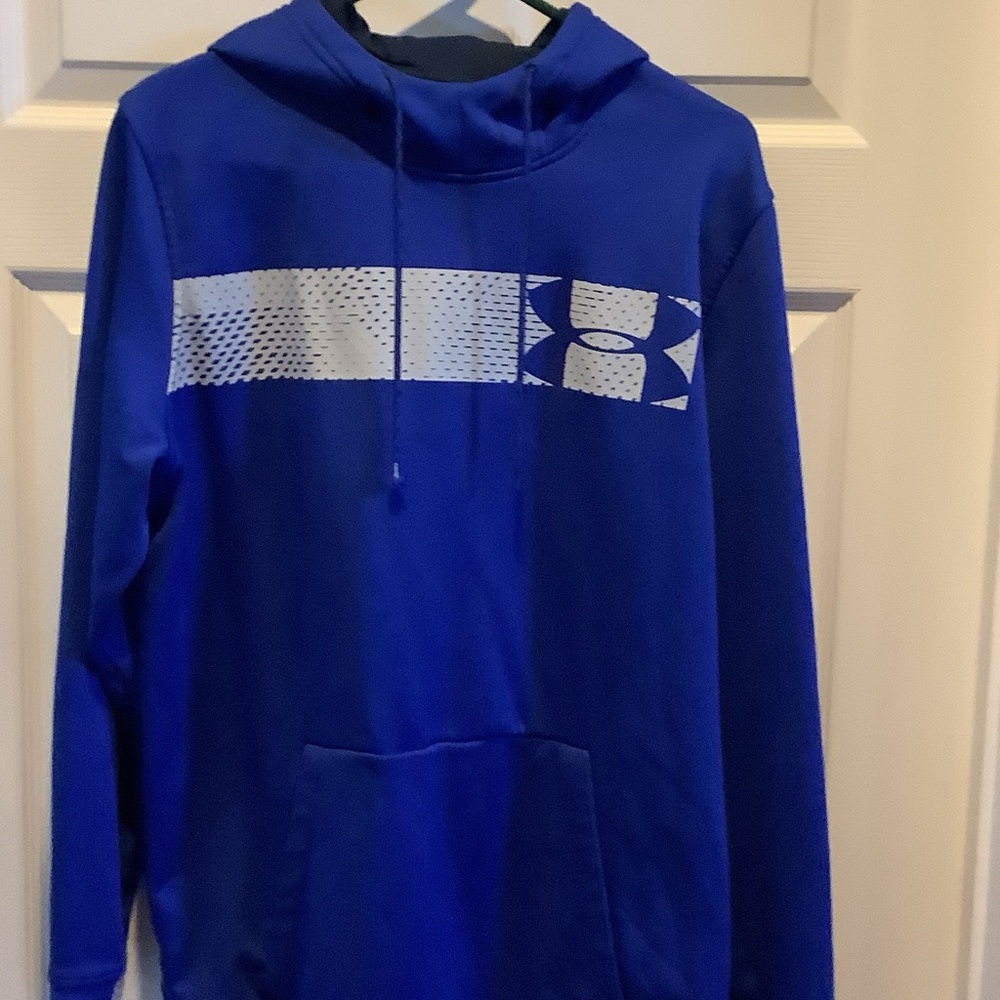 Under Armour Men's Royal Blue Hoodie with White Logo